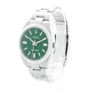 Rolex Oyster Perpetual Stainless Steel Green Dial Watch 124300
