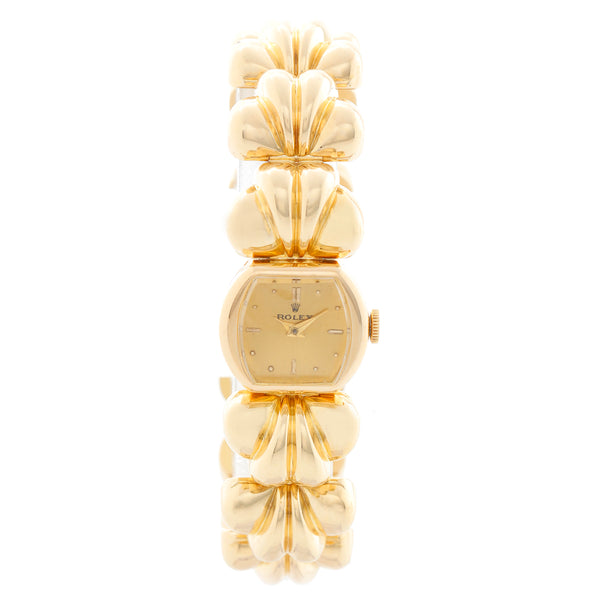 Rolex Vintage Ladies 18K Yellow Gold Champagne Dial Watch 4492