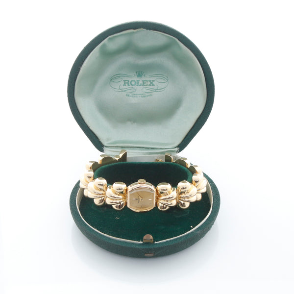 Rolex Vintage Ladies 18K Yellow Gold Champagne Dial Watch 4492