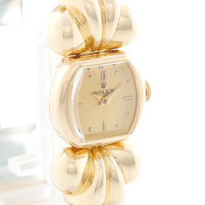Rolex Vintage Ladies 18K Yellow Gold Champagne Dial Watch 4492