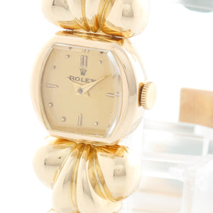 Rolex Vintage Ladies 18K Yellow Gold Champagne Dial Watch 4492