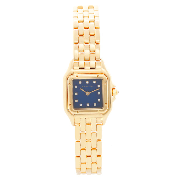Cartier Panthere WF3254B9 Ladies 21mm 18k Yellow Gold watch, Blue dial