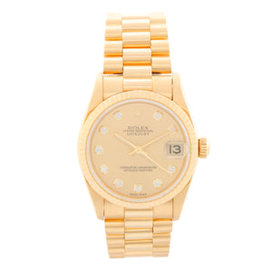 Rolex Datejust 31 Midsize Yellow Gold Diamond Dial Watch 78278