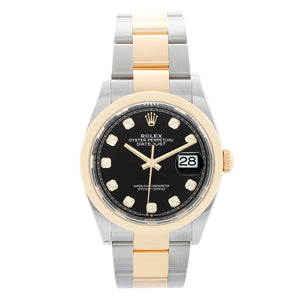 Rolex Datejust 2-Tone Black Diamond Dial Watch 126203