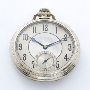 Dudley Masonic Model 2 White Gold Filled Silver Dial Pocket Watch