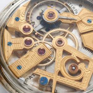 Dudley Masonic Model 2 White Gold Filled Silver Dial Pocket Watch