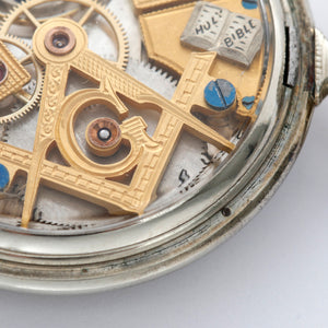 Dudley Masonic Model 2 White Gold Filled Silver Dial Pocket Watch