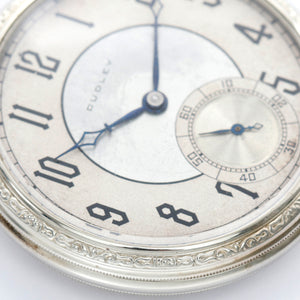 Dudley Masonic Model 2 White Gold Filled Silver Dial Pocket Watch