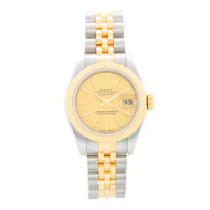 Rolex Datejust 2-Tone Champagne Stick Dial Watch 179173