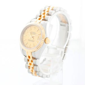 Rolex Datejust 2-Tone Champagne Stick Dial Watch 179173