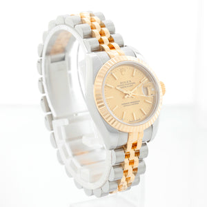 Rolex Datejust 2-Tone Champagne Stick Dial Watch 179173