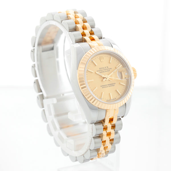 Rolex Datejust 2-Tone Champagne Stick Dial Watch 179173