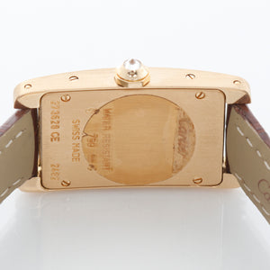 Cartier Ladies Diamond Tank Americaine 18k Yellow Gold Watch WB701231