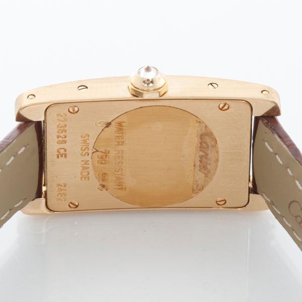 Cartier Ladies Diamond Tank Americaine 18k Yellow Gold Watch WB701231