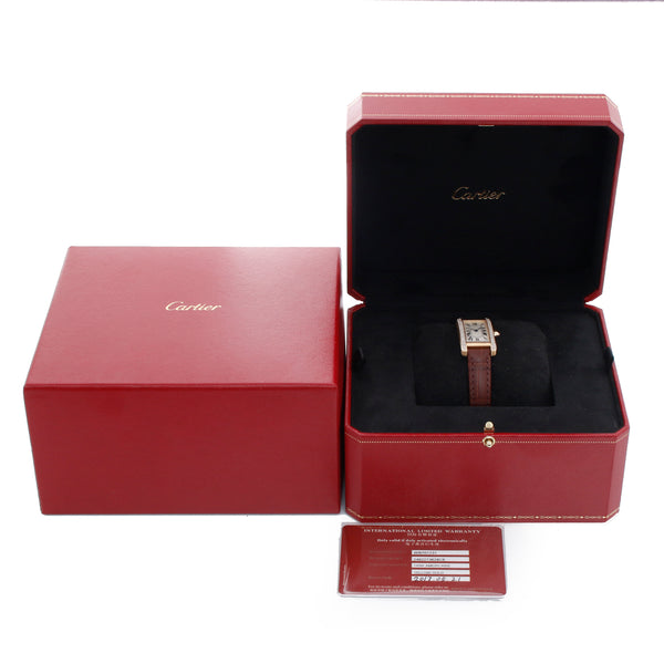 Cartier Ladies Diamond Tank Americaine 18k Yellow Gold Watch WB701231