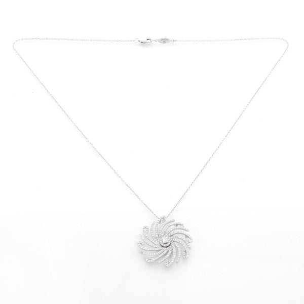 Gabriel & Co. 14K White Gold Diamond Swirl Pendant Necklace | 0.70 ctw | Lusso Collection