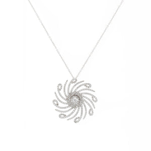 Gabriel & Co. 14K White Gold Diamond Swirl Pendant Necklace | 0.70 ctw | Lusso Collection