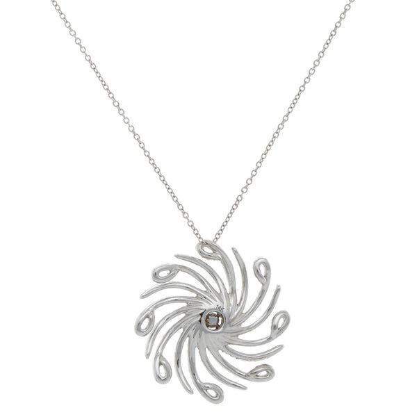 Gabriel & Co. 14K White Gold Diamond Swirl Pendant Necklace | 0.70 ctw | Lusso Collection
