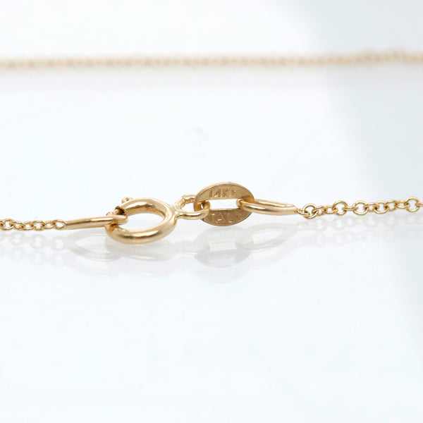 18K Yellow Gold Pave Diamond Drop Pendant with Chain