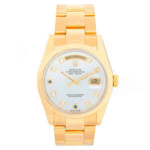 Rolex Day-Date President 18K Yellow Gold Mother of Pearl Dial Watch 118208 (Copy)