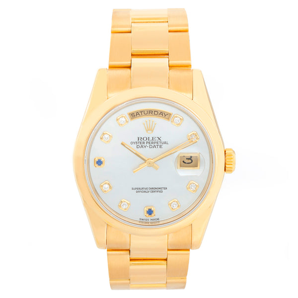 Rolex Day-Date President 18K Yellow Gold Mother of Pearl Dial Watch 118208 (Copy)