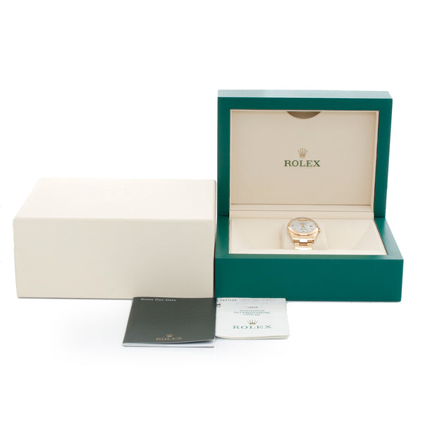 Rolex Day-Date President 18K Yellow Gold Mother of Pearl Dial Watch 118208 (Copy)