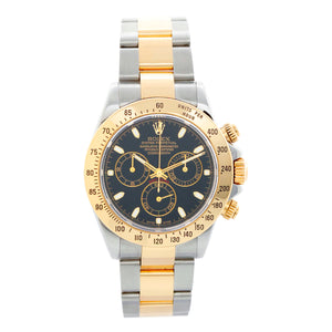 Rolex Cosmograph Daytona 2-Tone Black Dial Watch 116523 Complete