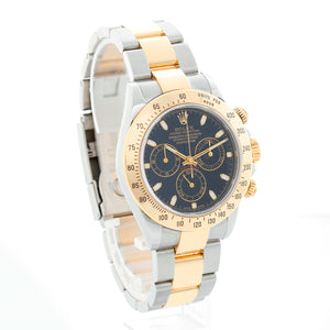 Rolex Cosmograph Daytona 2-Tone Black Dial Watch 116523 Complete