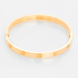 Cartier Love Bracelet 18k Yellow Gold Size 17 with Screwdriver
