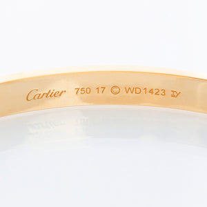 Cartier Love Bracelet 18k Yellow Gold Size 17 with Screwdriver