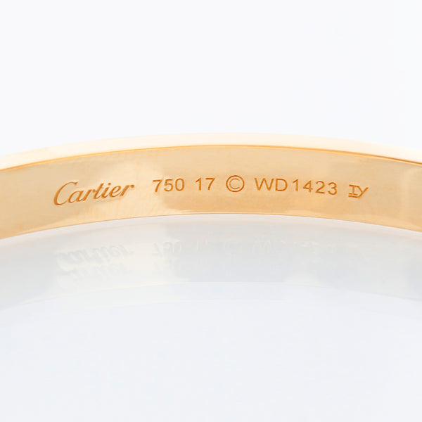Cartier Love Bracelet 18k Yellow Gold Size 17 with Screwdriver