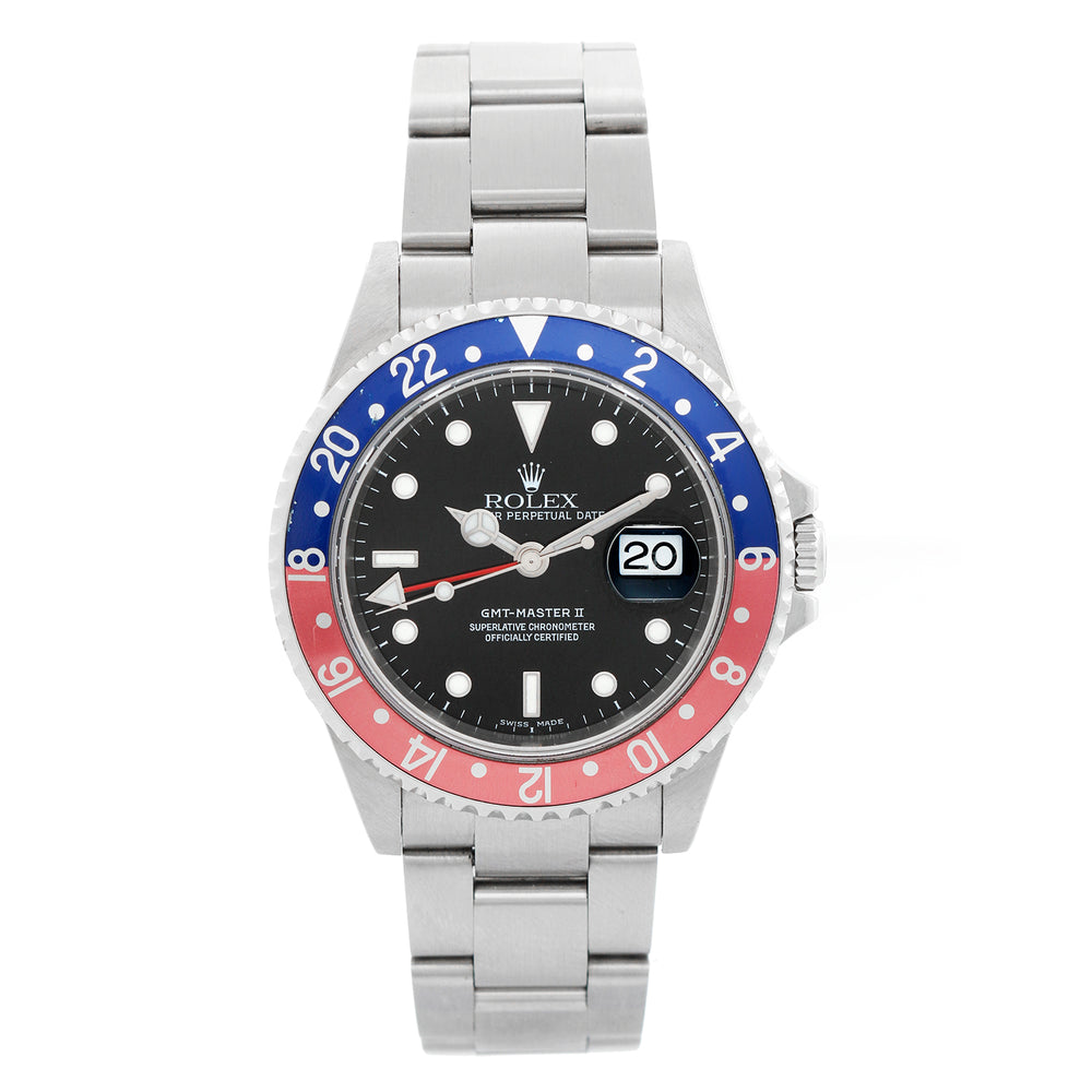 Rolex GMT-Master II Stainless Steel Black Dial Watch 16710