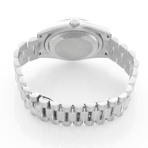Rolex Day-Date President 18K White Gold Silver Diamond Dial Watch 118239