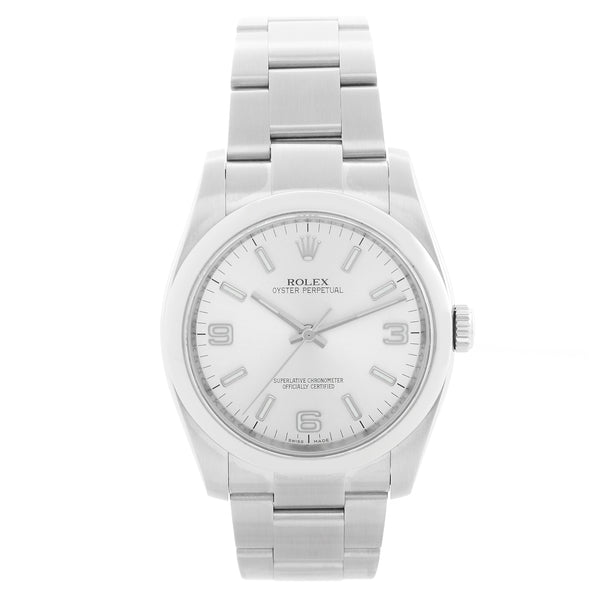Rolex Oyster Perpetual Stainless Steel Silver Dial Watch 116000