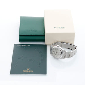 Rolex Oyster Perpetual Stainless Steel Silver Dial Watch 116000