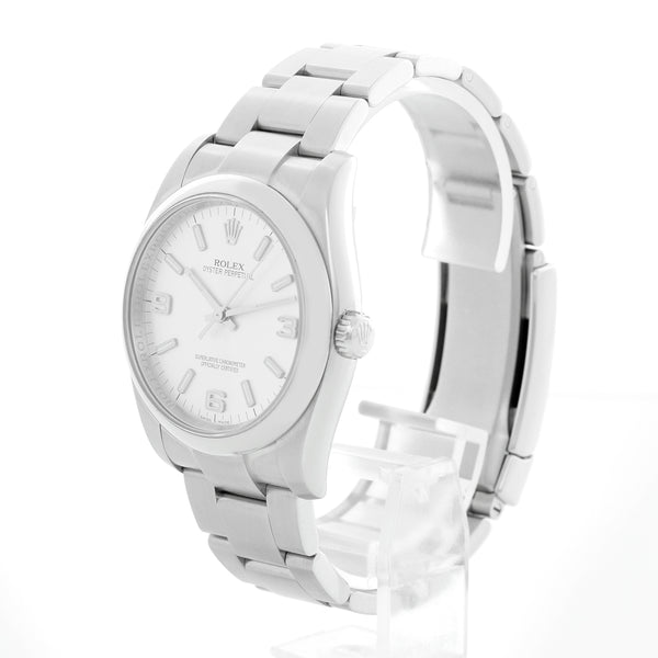 Rolex Oyster Perpetual Stainless Steel Silver Dial Watch 116000