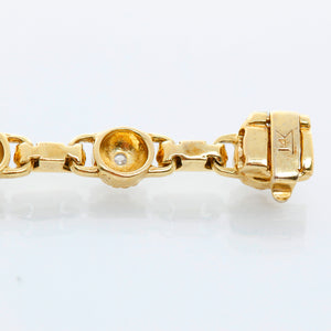 14K Yellow Gold Brushed Diamond Bracelet