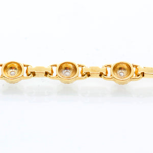 14K Yellow Gold Brushed Diamond Bracelet