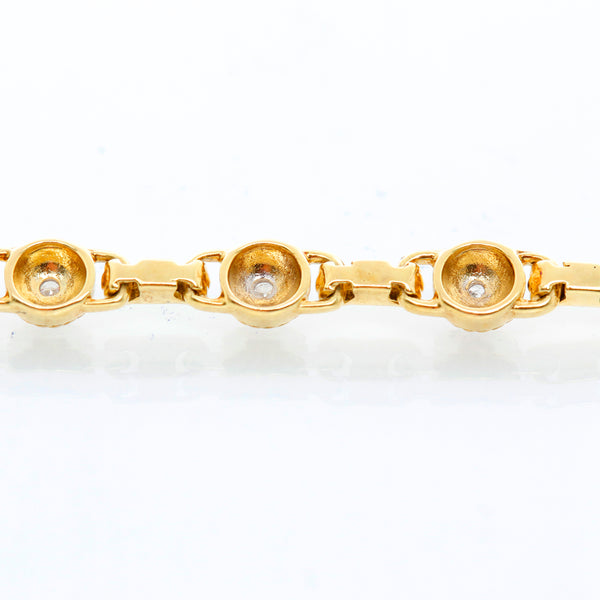 14K Yellow Gold Brushed Diamond Bracelet