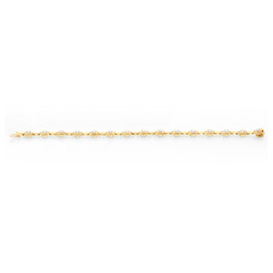 14K Yellow Gold Brushed Diamond Bracelet