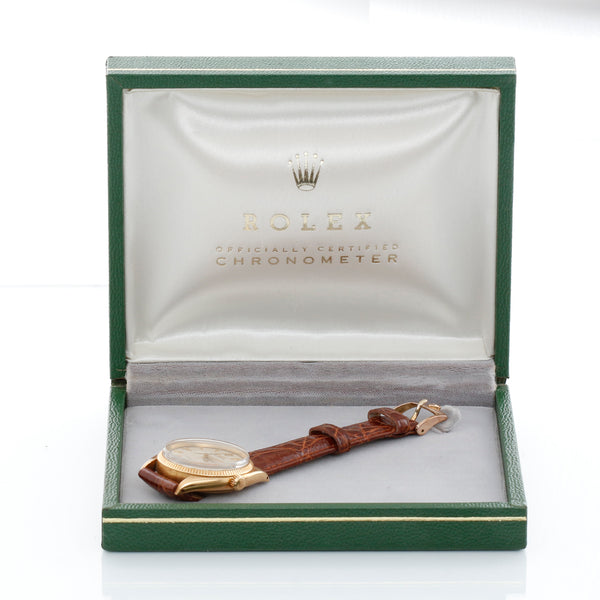 Rolex Oyster Perpetual 18k Yellow Gold Unisex Vintage Watch 6567