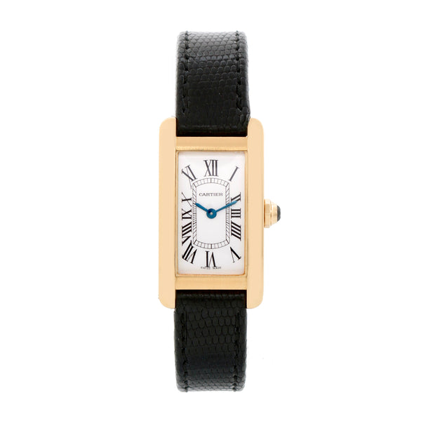 Cartier Tank Americaine Ladies 18k Yellow Gold Watch W2601556