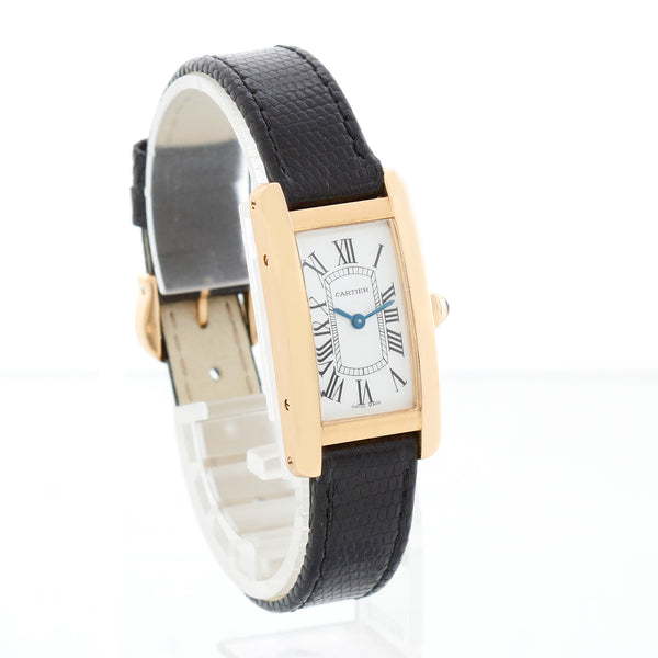 Cartier Tank Americaine Ladies 18k Yellow Gold Watch W2601556