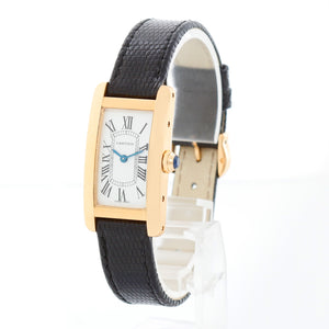 Cartier Tank Americaine Ladies 18k Yellow Gold Watch W2601556