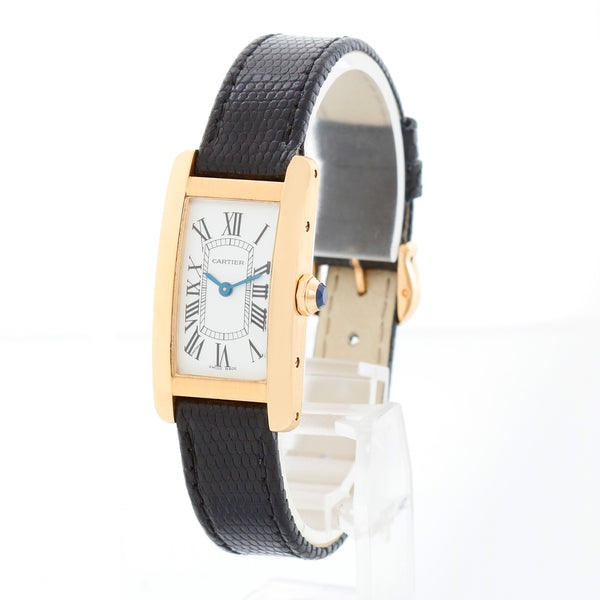 Cartier Tank Americaine Ladies 18k Yellow Gold Watch W2601556