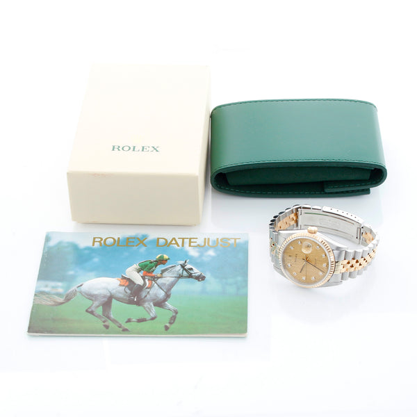 Rolex Datejust 18K Yellow Gold Champagne Dial Watch 16233