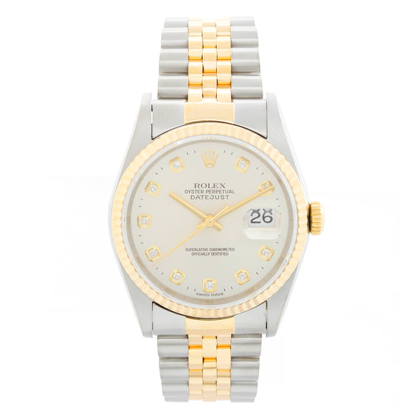 Rolex Datejust 2-Tone Diamond Dial Watch 16233