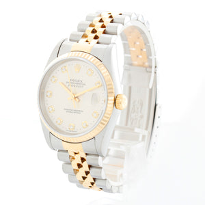 Rolex Datejust 2-Tone Diamond Dial Watch 16233