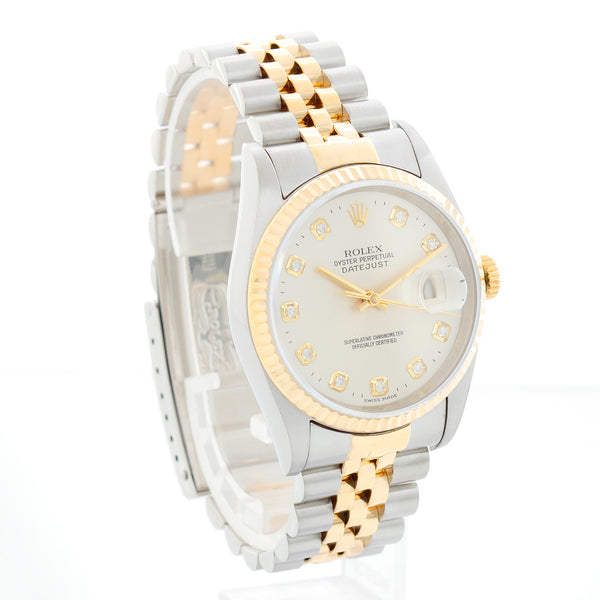 Rolex Datejust 2-Tone Diamond Dial Watch 16233