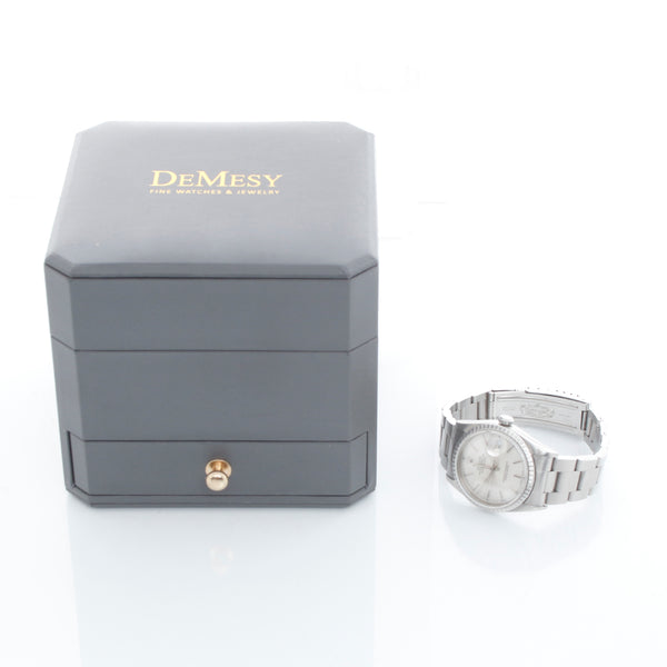 Rolex Datejust Stainless Steel Silver Dial Watch 16220